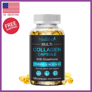 120 capsules Multi Collagen Complex Dietary Supplement For Hair Skin Nails Bone - Picture 1 of 8