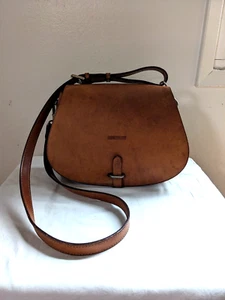 Bolso de Hombro Bandolera Dooney & Bourke Cuero Sillín Alto Marrón Hecho en Italia - Imagen 1 de 13