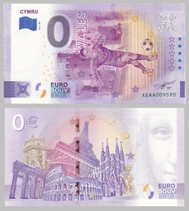 Billete de recuerdo de 0 euros Mundial de fútbol 2022 Qatar Gales Cymru unz - Imagen 1 de 1
