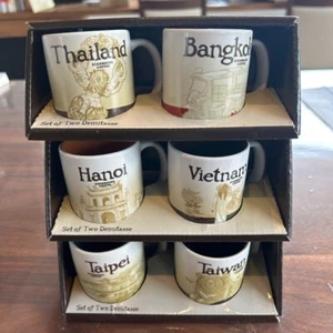 Starbucks Demitasse Tasse Asien Thailand, Vietnam, Taiwan Set 6 Teile - Bild 1 von 7
