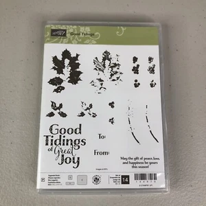 Stampin Up Buenas Nuevas de Gran Alegría Set de Sellos Tarjeta de Navidad Etiqueta de Regalo 144870 - Imagen 1 de 5