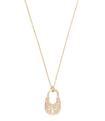 Collar Colgante MICHAEL KORS MK Moda Tono Oro Rosa Latón Cerradura $100.00 Foto 1 de 4