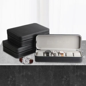6/10/12 Slot Watch Pouch Organizer Box PU Leather Jewelry Display Travel Case US - Picture 1 of 44