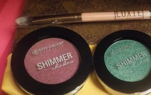 2 Color City Shimmer Shadow Eyeshadow~w/Luxie Brush and Bag  - Picture 1 of 2