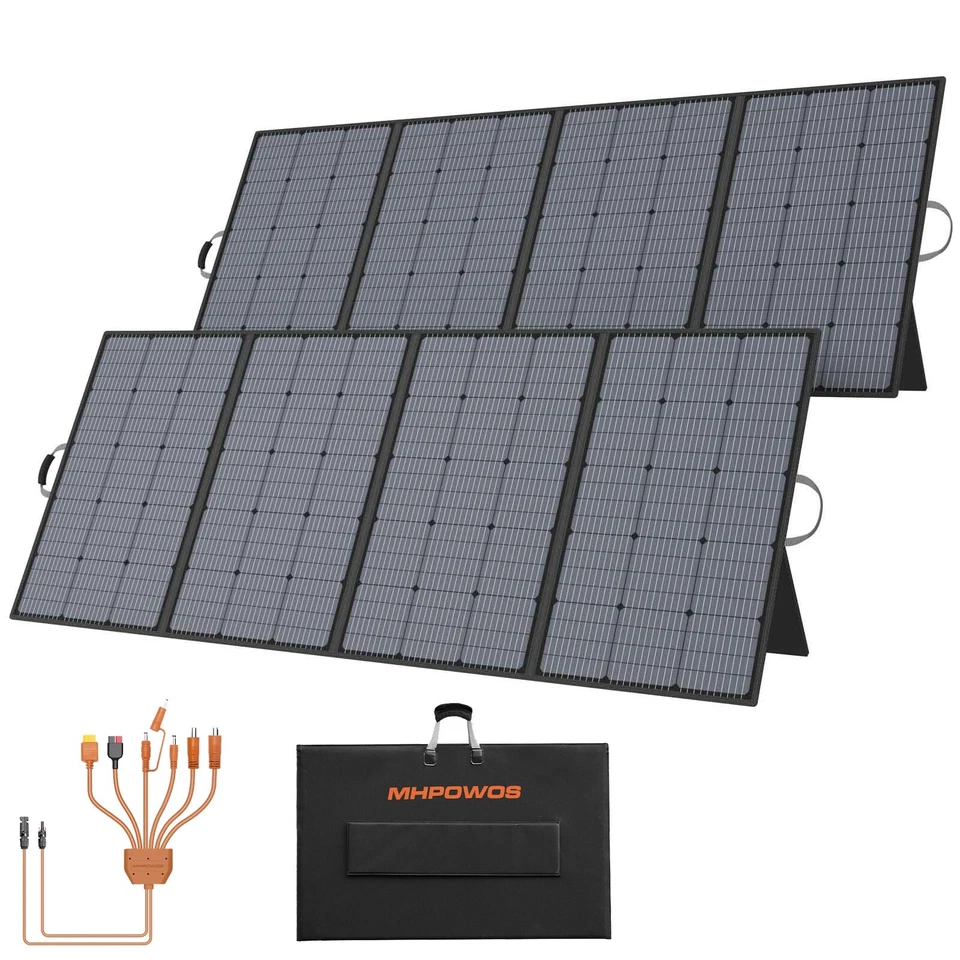 MHPOWOS Solar panel Faltbar 800W 400W für Ecoflow DELTA 2 Tragbare Solargenerator 1024Wh