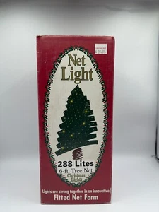 NEW Vtg 288 Christmas Light Set Cone Shaped Net For 6' Tree Clear - 8 Function - Picture 1 of 5