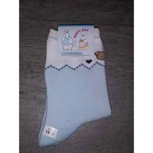 Happy Day Cotton Socks Powder Blue Teddy Bear 19cm Socks - Picture 1 of 2
