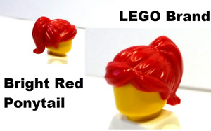 LEGO Ponytail Hair RED Bright Mid Length Side Bangs Girl Boy SUPERHERO Wig Cute