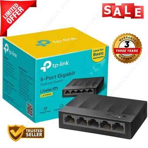 5 Port TP-LINK Gigabit Fast Ethernet Switch LAN Network Splitter Hub Wired UK - Picture 1 of 6