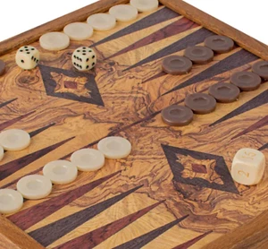 Juego Combo Manopoulos Tradicional 2 en 1: Backgammon de Ajedrez, Hecho en Grecia - Imagen 1 de 9