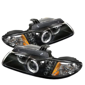 Fit 96-00 Caravan Voyager Grand Voyager Halo Black LED Projector Headlights - Picture 1 of 4