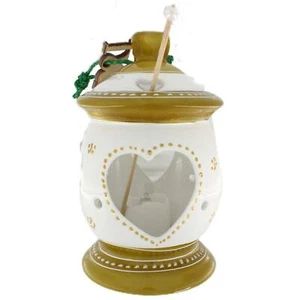 Lanterna 5628 in ceramica colore verde e cuori nei quattro lati - Picture 1 of 2