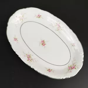Premiere Fine China SERVING PLATTER Versailles 9344 Japan, White & Pink Roses - Picture 1 of 11