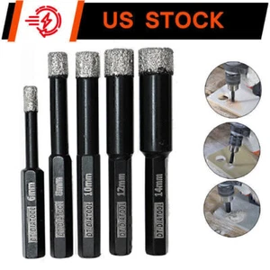 2 Stck. 6/8/10/12/14 mm Diamant Multi-Bits Trocken Keramik Mauerwerk Bohren Lochschneider - Bild 1 von 15