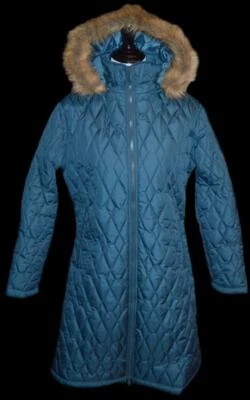 ABRIGO CHAQUETA SPORTO LARGO ACOLCHADO RESISTENTE AL AGUA CON CAPUCHA EXTRAÍBLE VERDE AZULADO M $119.95 Foto 1 de 4