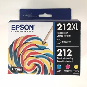 No Box Genuine Epson T212XL-BCS 212XL Black + Color Ink Cartridges OEM - Picture 1 of 4