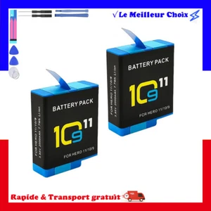 2x Batterie 2000mAh pour Gopro Hero 9 / 10 / 11 - Picture 1 of 7