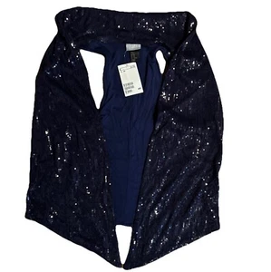 Marineblaue Weste mit Pailletten - H&M - Damen XS - Abend - Glitzer - Bild 1 von 6