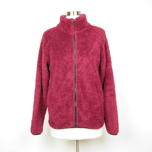 UNDERCOVER ROSA VS Donna S Rosso marrone leggero giacca in pile pieno zip cappotto pila alta