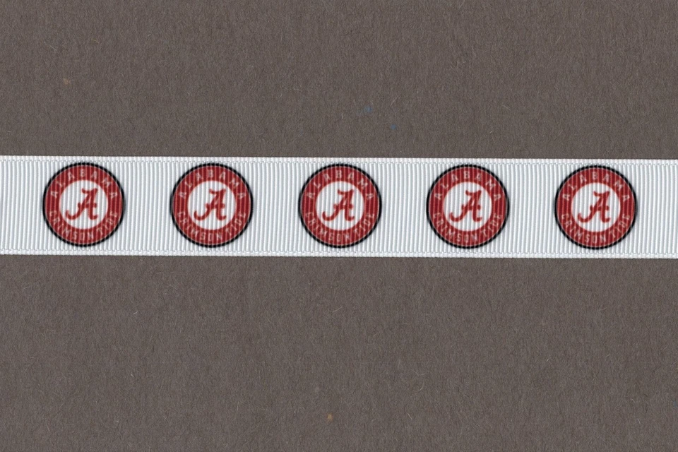 UNIVERSITY OF ALABAMA CRIMSON TIDE 7/8" GROSGRAIN RIBBON 1,3,5,10 YARDS - Image 1 of 1