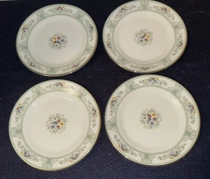 (4er Set) Wedgwood Knochen China grün AGINCOURT 6" BROTTELLER (England) - Bild 1 von 3