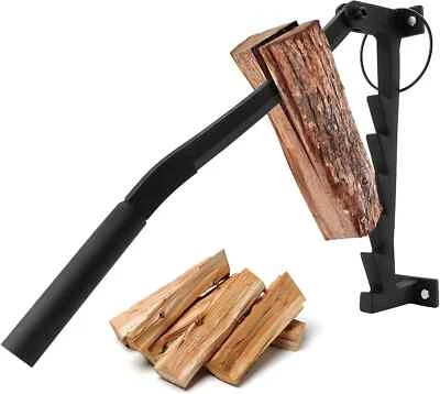 Heavy Duty Wall Mounted Kindling Splitter Iron Firewood Cracker Log Splitter