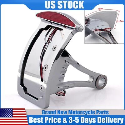 12V Side Mount License Plate LED Tail Brake Light For Honda Yamaha Kawasaki T1 Foto 1 de 4