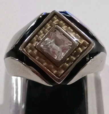 Anillo Esmalte Negro Acero Inoxidable Para Hombre Moda Clásico Motociclista Punk Anillo Circonita Foto 1 de 4