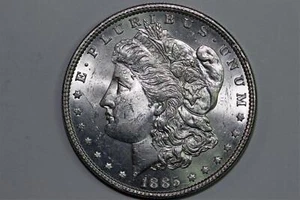 1885-P Morgan 90% Silver Dollar Blast White Grades Mint State (DEAN112) - Picture 1 of 4
