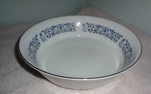 NORITAKE Nippon Japón Fina China Azul Real Flores Rollos Redondo Tazón para Servir - Imagen 1 de 4