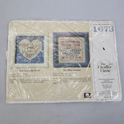 Vintage 1989 Creative Circle Crewel Embroidery Kit 1673 Mini Sampler Country New - Image 1 of 3
