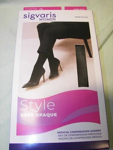 Sigvaris Mujer 30-40 mmHg ""Estilo"" Suave Opaco 843CMLW99 Negro Rodilla Alta 08015 - Imagen 1 de 4