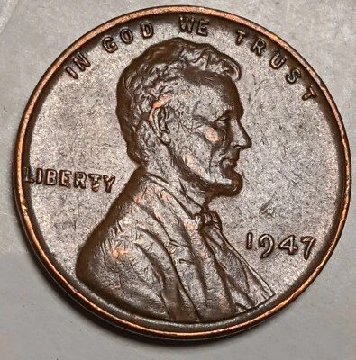 1947 Lincoln Wheat Cent Doubled Die Reverse 1947P-1DR-002 VV Listing Penny - Image 1 of 4