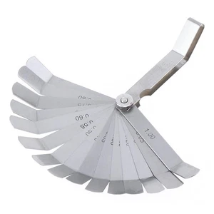 Filled Feeler Gauge Measuring Gap 0.05 - 1 mm Metric Scale 16 Blades Stainless - Picture 1 of 11