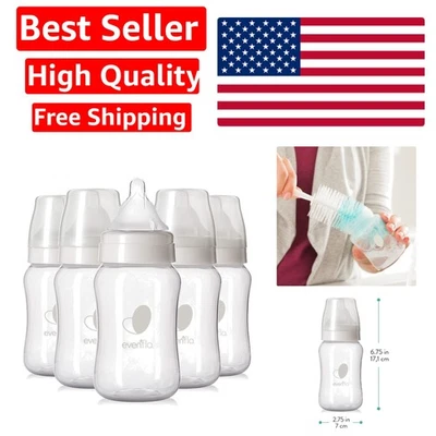 Evenflo Paquete de 6 Biberones Balance Plus 9 Onzas - Silicona Suave, Alivio de Cólicos Foto 1 de 4