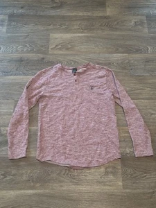 Volcom Long Sleeve Henley Shirt – Red Heather – Men’s Small - Picture 1 of 4