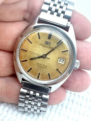 60er Jahre IWC SCHAFFHAUSEN YACHT CLUB AUTOMATIK C8541 ORIGINAL ZIFFERBLATT PATINA EDELSTAHL - Bild 1 von 4