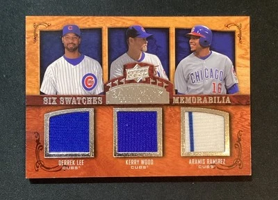 2008 Upper Deck Six Swatch 纪念品 Puljos、Wood、Lee、Ramirez、Mulder #265 — 第 1/4 张图片