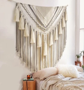 Hanging Large Macrame Wall Decor Panels Handmade Wall Art Home Living Room Be... - Picture 1 of 6