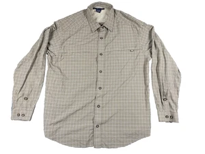 Exofficio Fishing Shirt Men’s XL Brown Plaid Vented Hiking Zip Stretch Outdoors - Picture 1 of 6
