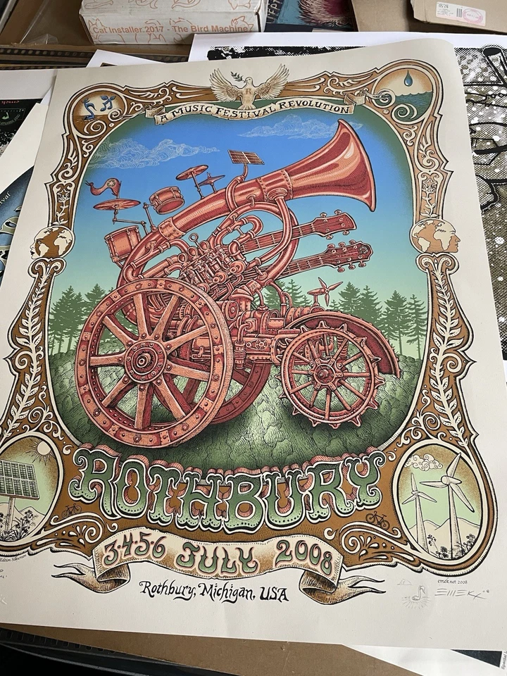 EMEK Rothbury 2008 Show Edition Concert Poster Print S/N electric forest - Image 1 of 1