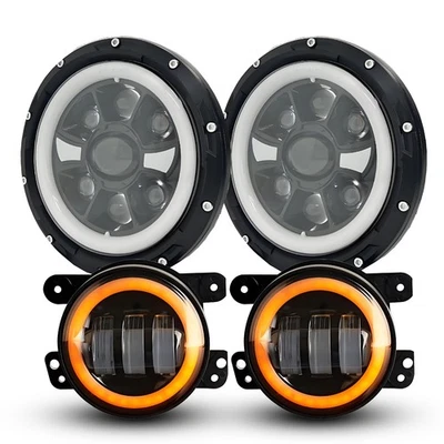 Combo de intermitentes de faros antiniebla LED de 7 pulgadas para Hummer H1 2002-2004 2006 Foto 1 de 4