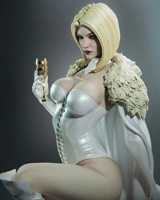 Emma Frost 16k Resin 3d Print Fan Art By Ca Studio - Image 1 of 4
