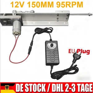 DC 12V 150mm 95rpm Hubkolben-Linearantrieb Einstellbarer Teleskopmotor EU Plug - Bild 1 von 11