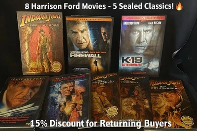 Harrison Ford 8-Movie DVD Lot – 5 Sealed + Indiana Jones Set – Action Classics - Image 1 of 4