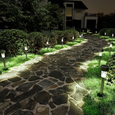 SOLPEX 16 Pack Solar Outdoor Lights Pathway,Stainless Steel Solar Waterproof-Cold White