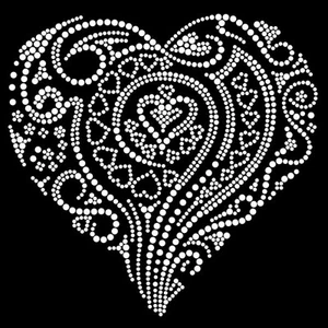 Hot fix diamante tribal amor corazón transferencia hierro caliente en -ideal regalo de San Valentín - Imagen 1 de 1