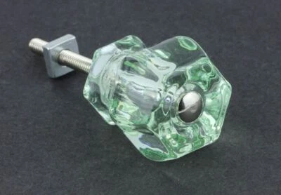 1-1/4" Antique Glass Knob Coke Bottle Green - Image 1 of 4