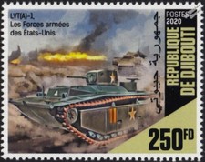 WWII 1945 Battle of IWO JIMA: Landing Vehicle Tracked LVT(A)-1 Tank Stamp (2020)