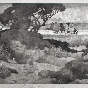 Sigmund Lipinsky Symbolismus Lateinischer Strand Radierung posthumer Abzug 1929 - Picture 1 of 4